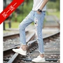 2018 lỗ jeans nam hoang dã quần lỏng nam Hàn Quốc phiên bản của các xu hướng của net màu đỏ với các bf chín điểm quần đồ nam đẹp