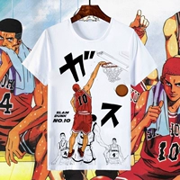 sticker ngôi sao Slam dunk thủy triều áo thun thương hiệu tên chung Sakuragi Mitsui Shou ngoại vi quần áo bóng rổ trẻ áo thun ngắn tay nam t những hình dán cute