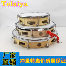 Детский бубен 鼓奥尔夫打击乐器可调铃鼓聚酯皮手鼓8 10寸手鼓双排铃专业手拍鼓 Te Laiya