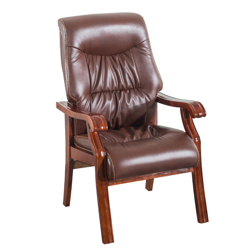 8662 tan leather solid wood feet