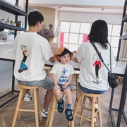 Ivan quần áo trẻ em mùa hè gia đình mới gia đình vui vẻ kỳ nghỉ bãi biển gia đình ba gia đình ngắn tay T-Shirt triều