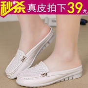 Mùa xuân dép thoáng khí Bao Đầu dép kích thước lớn casual non-slip phụ nữ mang thai giày nửa kéo giày mẹ giày y tá 贞 贞