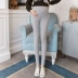 Quần legging bà bầu xuân hè 2019 mới thời trang quần tây Slim màu hoang dã Phụ nữ mang thai dạ dày nâng quần - Phụ nữ mang thai quần / quần bụng quần jean bầu Phụ nữ mang thai quần / quần bụng