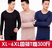 Qiuyi cộng với phân bón XL phương thức người đàn ông béo của áo sơ mi dài tay cổ tròn T-Shirt đáy áo ấm chất béo 200 kg áo giữ nhiệt