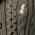 Vintage dày que đan xoắn áo len dày InPark giá trị nam kích thước lớn mỏng màu xanh lá cây cổ áo len cardigan áo cổ lọ nam Cardigan