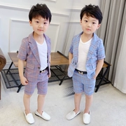 Trẻ em chủ nhà phù hợp với cậu bé tay ngắn phù hợp với bộ đồ mùa hè Cậu bé đẹp trai - Váy trẻ em