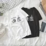 2018 người đàn ông mới của đường phố Han Fan văn bản triều thương hiệu Hồng Kông phong cách văn học vài in ấn lỏng modem ngắn tay t-shirt áo thun nam