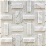 Белая мраморная мозаика на стену, 3D, ископаемые