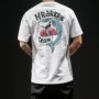 Mùa hè mới phim hoạt hình cá mập boxer in ngắn tay nam T-Shirt thanh niên thể dục thể thao áo sơ mi xu hướng TEE áo phông thể thao