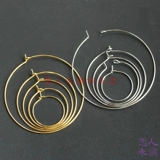 Медные серьги, аксессуары, золото 750 пробы, 16-20-25-30-40мм