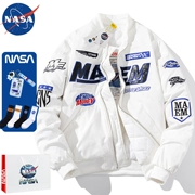 NASA mùa thu và mùa đông ins thủy triều thương hiệu dày bông của Mỹ đồng phục bóng chày ma1 phi công áo khoác cặp đôi nam và nữ