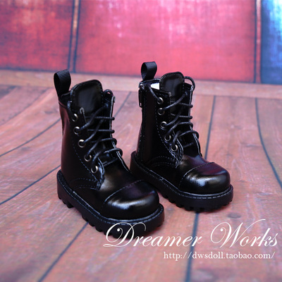 taobao agent Martens, doll, footwear, belt, black low boots, scale 1:4, scale 1:3