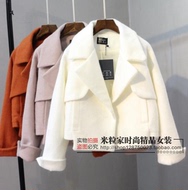 Len áo khoác nữ đoạn ngắn 2017 mùa xuân mới Hàn Quốc phiên bản của gió đại học Slim là mỏng lông cừu hoang dã sinh viên áo khoác kaki nữ có mũ