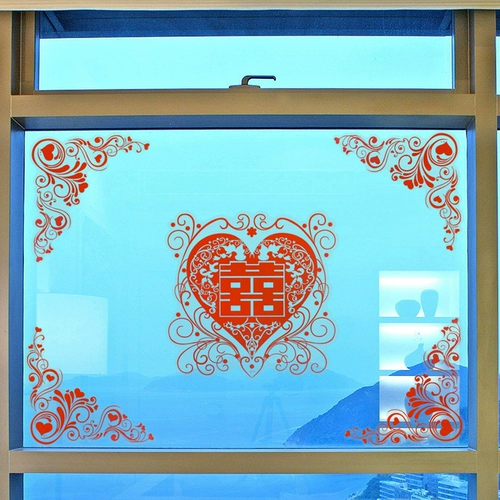 Свадебные принадлежности привет слово статические статические наклейки мультфильм окна цветочные дверь наклейки на свадебные свадебные комнаты макета