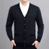 Áo len dài tay vest nam cashmere vest nam v-cổ trung niên và vest già đan cộng với nhung dày và áo len béo - Áo len Cashmere Áo len Cashmere