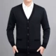 Áo len dài tay vest nam cashmere vest nam v-cổ trung niên và vest già đan cộng với nhung dày và áo len béo - Áo len Cashmere