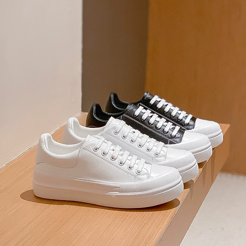 Дышащая белая обувь, универсальная высокая спортивная обувь на платформе, кроссовки, коллекция 2021, из натуральной кожи
