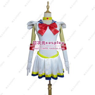 Красивая Сейлор Мун Луна Битва Классическая Белая Синяя Вода Hand Server Луна Воина COSPLAY одежда