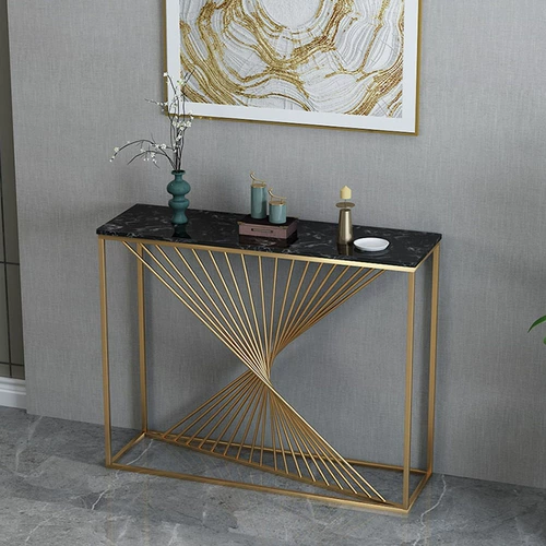 Северный европейский Xuangance Shelf Landing Современный минималистский мраморный табличный стол Железный Мраморный коридор