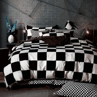Đơn giản cotton màu đen và trắng bốn mảnh bông kẻ sọc stars sọc cá tính sheets quilt cover giường bộ 4 mùa xuân và mùa hè