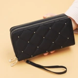 Вместительная и большая маленькая сумка клатч с молнией, бумажник, коллекция 2023, с вышивкой