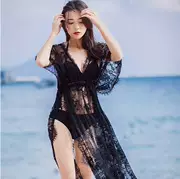 Áo tắm 3 mảnh màu đen gợi cảm của Hàn Quốc BIKINI áo thun dài tay chống nắng bikini - Bikinis