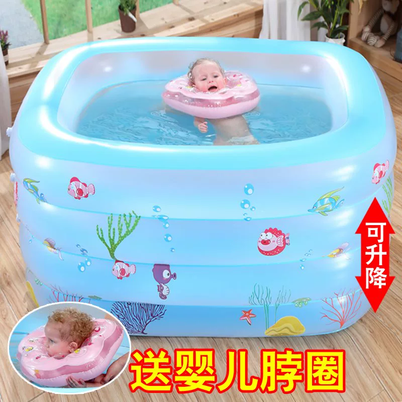 Bể bơi trẻ em sơ sinh bơm hơi hộ gia đình trẻ nhỏ dày cách nhiệt có thể gập lại bé trong nhà xô tắm - Bể bơi / trò chơi Paddle