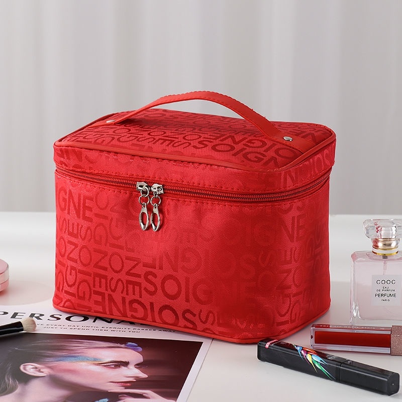 Large Letter Scarletmulti-function Cosmetic Bag female Portable 202021 new pattern Superfire ultra-large capacity product storage box Advanced sense suitcase