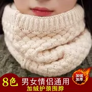 Phiên bản Hàn Quốc của mùa đông khăn len của phụ nữ hoang dã cộng với bộ cổ áo nhung của học sinh bộ màu rắn của ấm áp dày. - Khăn quàng cổ / khăn quàng cổ