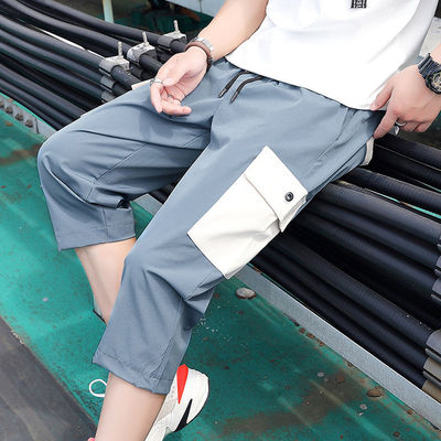 2运动裤男春季休闲长裤男士裤子大码宽松直筒夏薄款冰丝速干阔腿