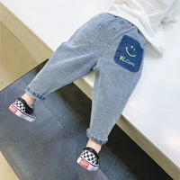 Джинсы для мальчиков, детские осенние штаны, в корейском стиле, оверсайз, в западном стиле