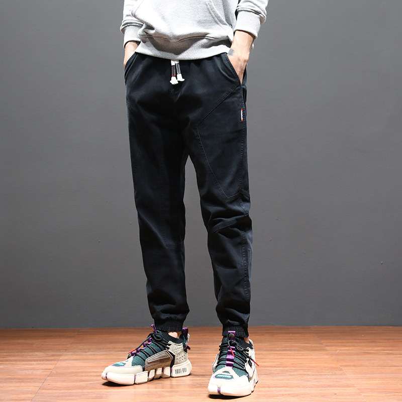 Black (Xm-565 Conventional)Hong Kong Chaopai Yu wenle man Casual pants Tightness motion trousers Tie one's feet Haren pants easy Pencil Pants trousers