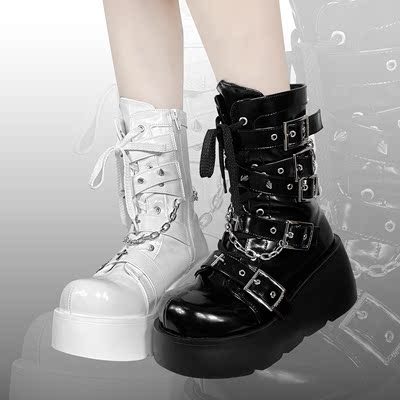 taobao agent Night Walk Knight Gururu Original Martin Boots Asian Culture Y2K Hot Girl thick bottom round head cool short boot