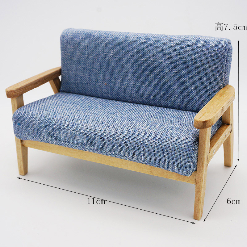 Blue 112 branch ob11 bjd use Baby House Mini furniture miniature re-ment  Model Northern Europe sofa tea table
