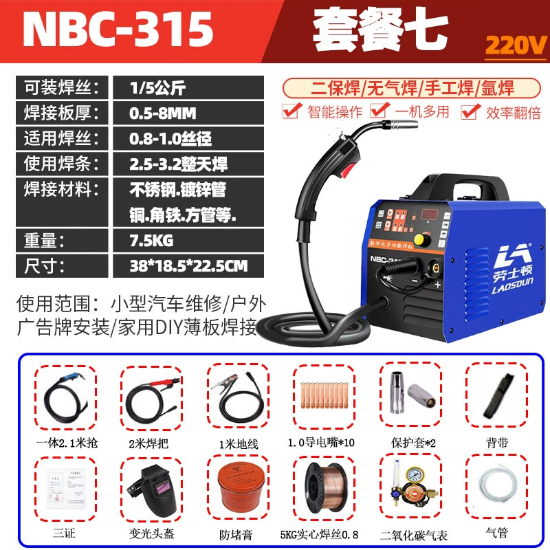 Roxton 220V tích hợp gasless hai bảo đảm đa chức năng bốn mục đích hàn sắt mỏng máy hàn hồ quang argon bảo vệ khí hàn hộ gia đình khí hàn tig Máy hàn tig