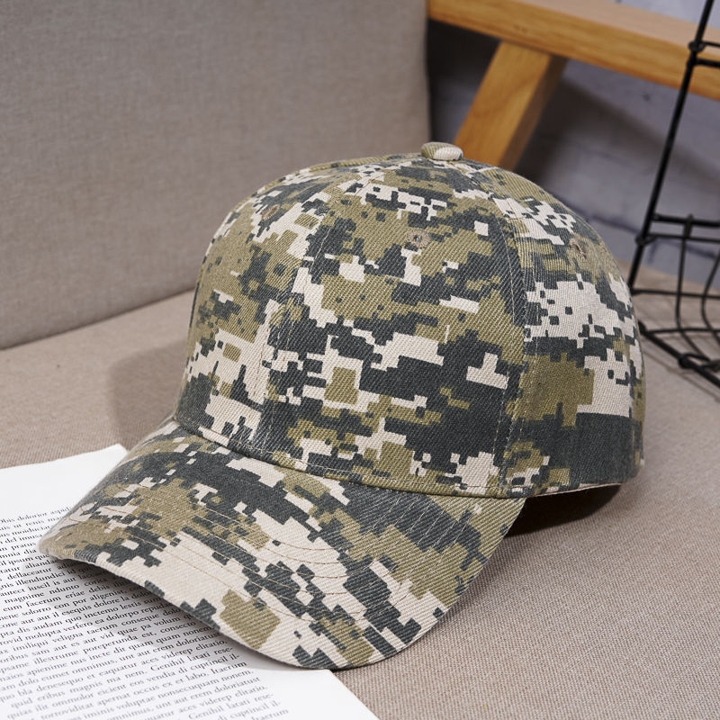 Grey & CamouflageBaseball cap female Sun hat camouflage peaked cap outdoors man service cap Sun hat Military training motion Hat Korean version tide
