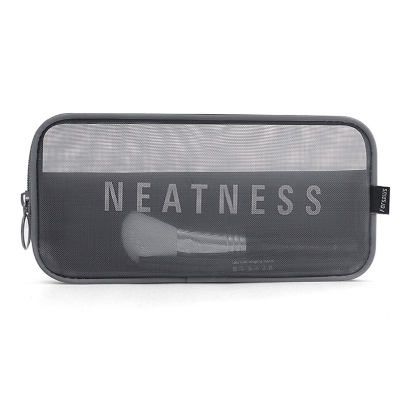 Grey & Mediumthe republic of korea new pattern Travelling bag trumpet Portable Storage bag With you Mini ma'am Cosmetic Bag transparent Netting Wash bag