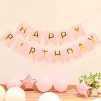 Розовый флаг дня рождения