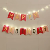 Флаг дня рождения смешанный цвет 1 +2 м Медный проволочный свет 2