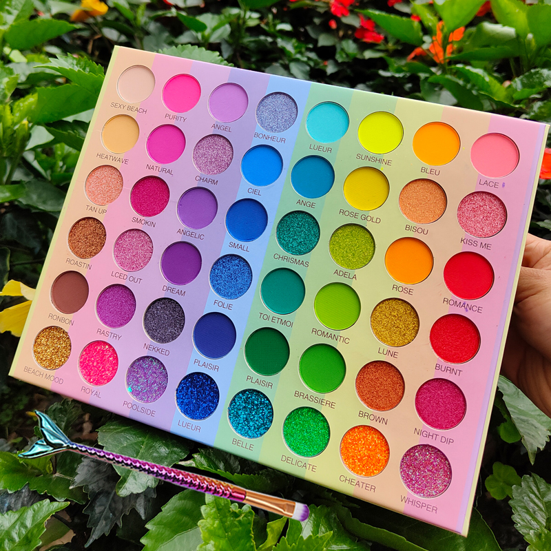 Spring And Summer Outing Stage Performance 48 Color Eye Shadow Disccos colour Eyeshadow Compact 63 colour children stage perform Makeup student dresser special-purpose Waterproof and sweat proof Make up tray