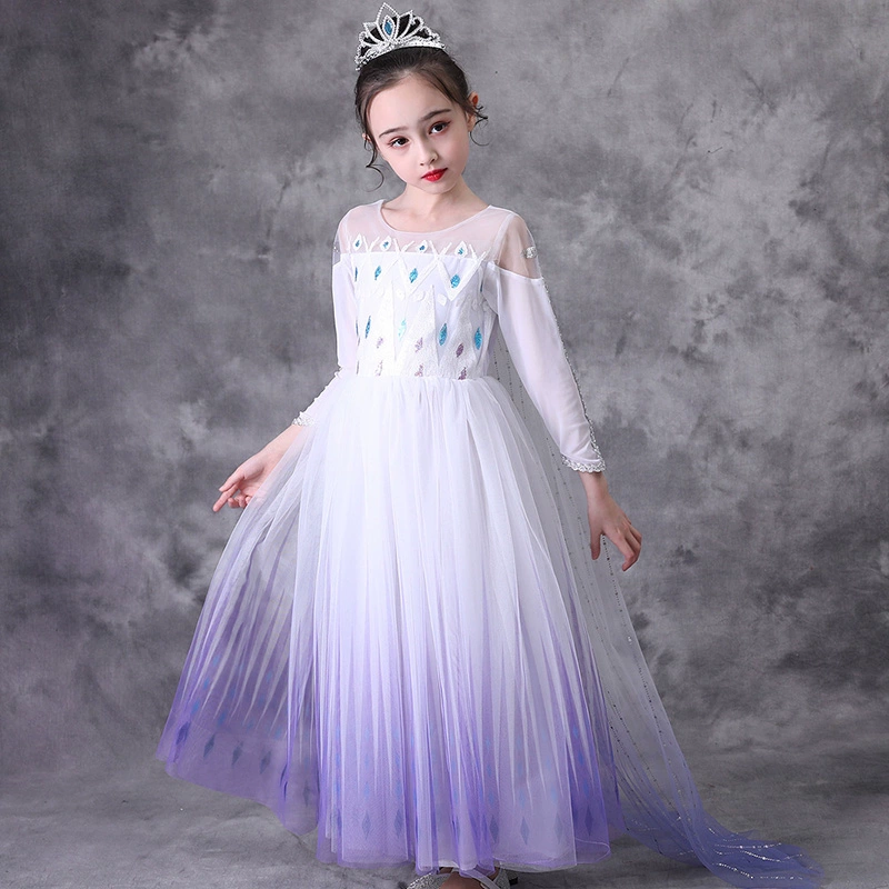Aisha Princess Dress Cô gái Frozen 2 Màu trắng Aisha Princess Dress Trẻ em Aisha Birthday Dress Summer - Váy