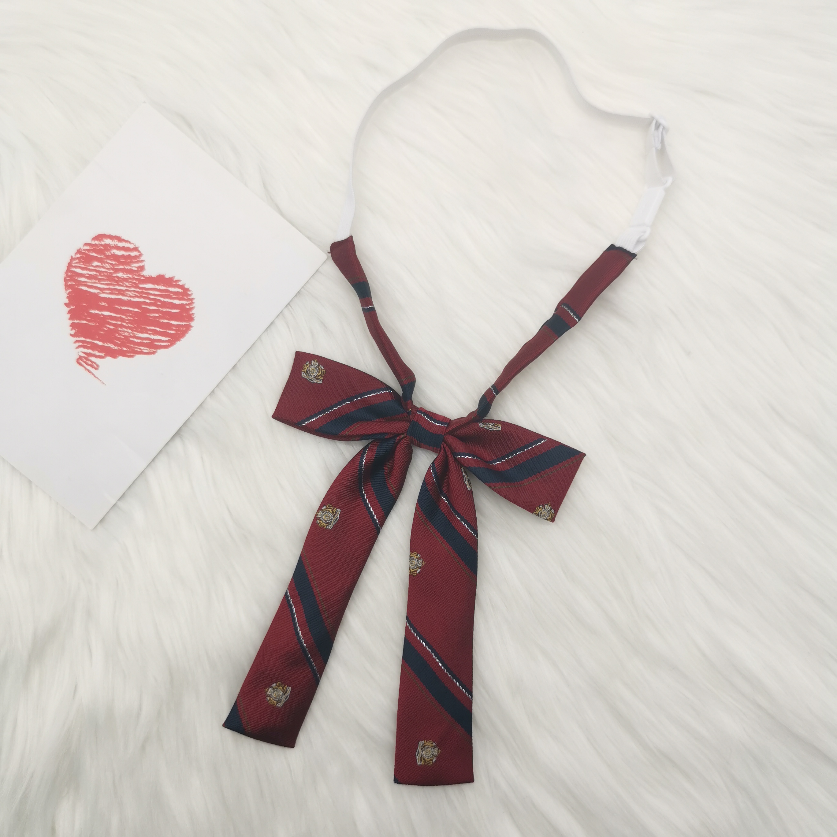 Long Stalk【 Silver wire Wine red an crown 】 Bow tie JK uniform collar isignina solar system Academic atmosphere Sailor suit necktie men and women suit
