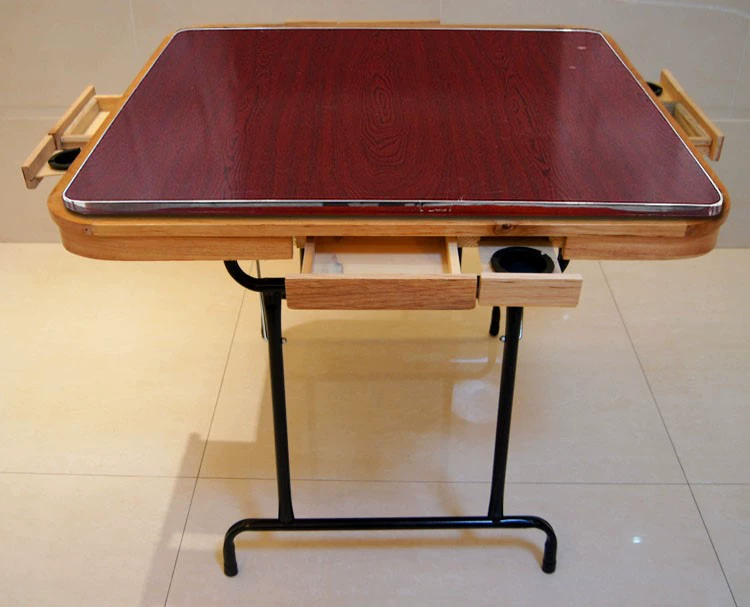 Đơn giản bằng gỗ chắc chắn gấp bàn mạt chược đơn giản cờ vua hộ gia đình hai tay cọ xát bảng vuông bàn mạt chược ký túc xá 