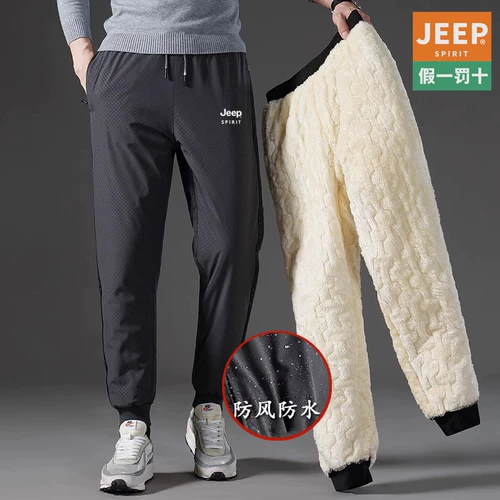 Мужские бархатные зимние утепленные водонепроницаемые штаны, увеличенная толщина