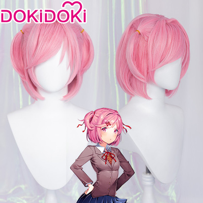 taobao agent DOKIDOKI spot Heartbeat Literature Department Xiashu cosplay wig pink double ponytail short hair
