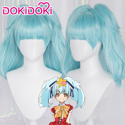 taobao agent Dokidoki spot Saga idol is the legendary cos Cosplay wigs of blue and green double ponytail