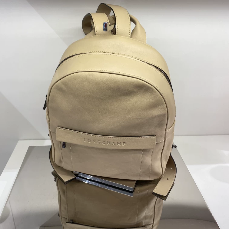 Скидка на Longchamp: 3D серия водоочистки (washing) кожаный рюкзак с молнией из телячьей кожи