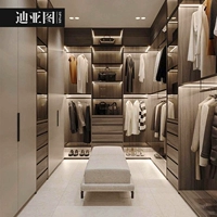 Hangzhou Villa Cloakroom Custom Wardreobe Общая индивидуальная спальня Light Luxury Walk of the Cloakroom Pull -House настройка