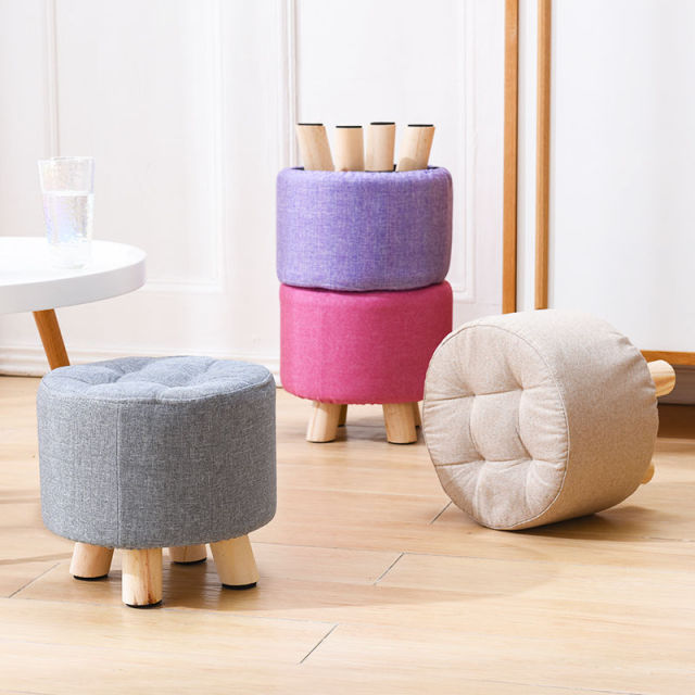 小凳子家用创意小板凳实木椅子沙发凳布艺矮