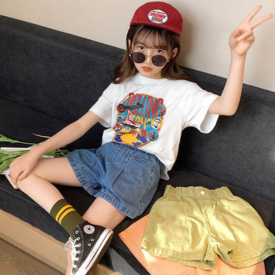 女童夏装网红套装夏季洋气2021新款韩版时髦大童装儿童运动衣服潮